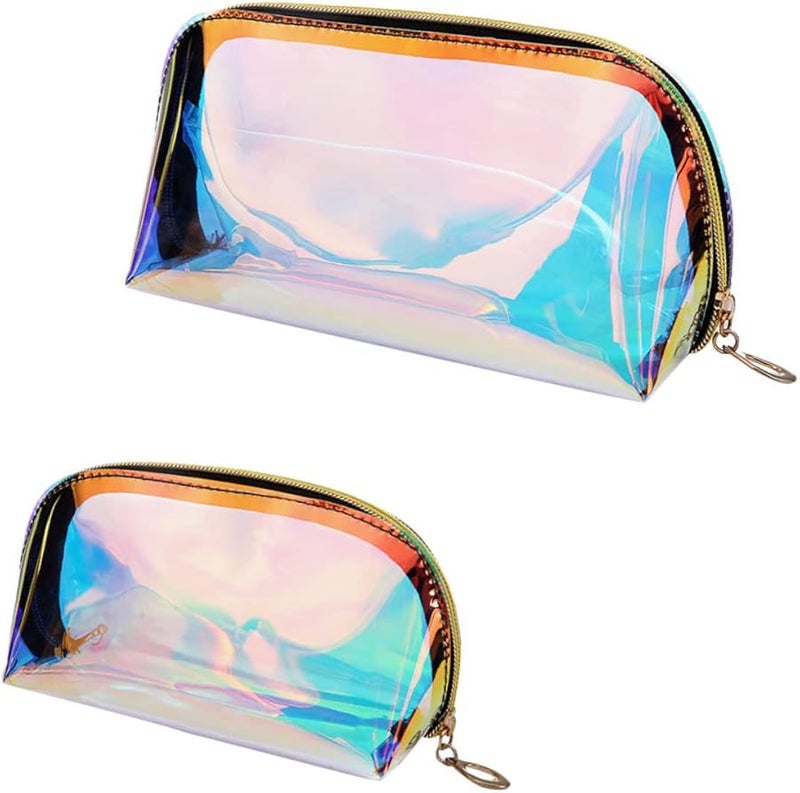 Holographic Makeup Bag Set Of 4 TPU Cosmetic Pouch Travel Organizer - Image 1